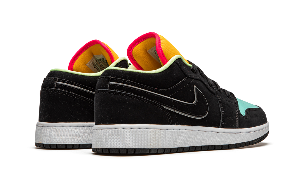 Jordan 1 Low Black Aurora Green Laser Orange 
