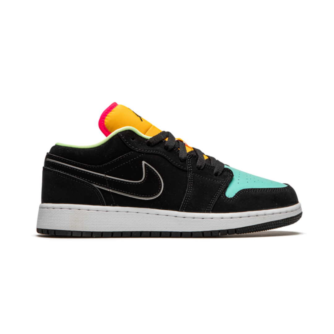 Jordan 1 Low Black Aurora Green Laser Orange 