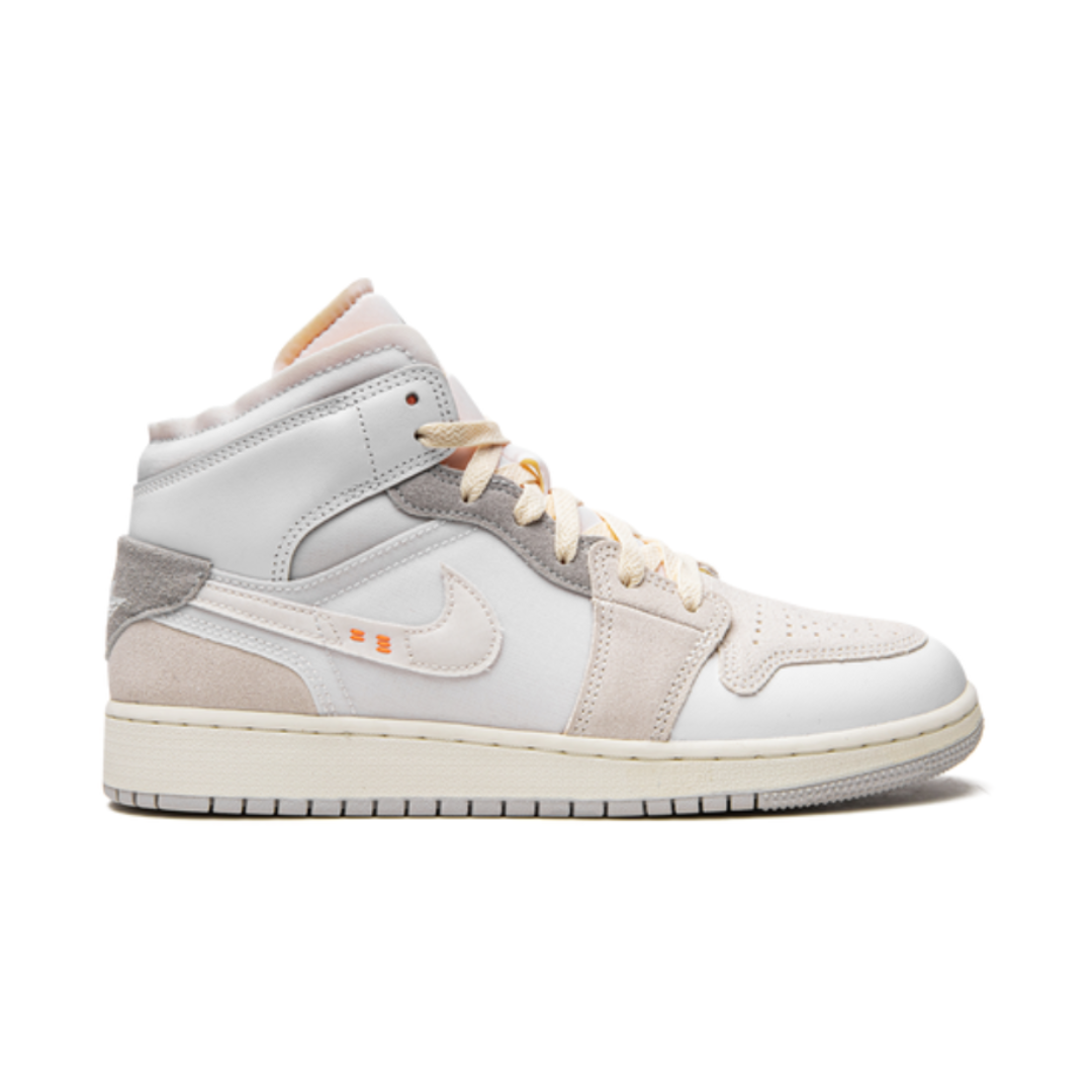 Jordan 1 Mid Craft Inside Out White Gray