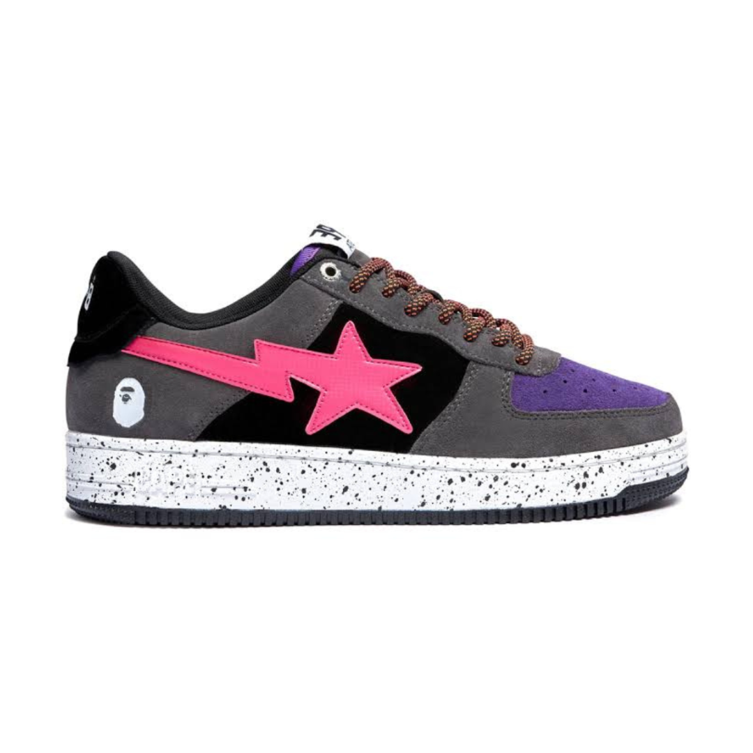 Bape Sta Black Gray Pink Suede 