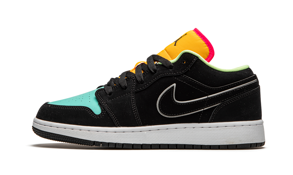 Jordan 1 Low Black Aurora Green Laser Orange 