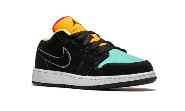 Jordan 1 Low Black Aurora Green Laser Orange 
